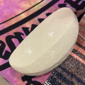 Coach White Embossed Accessory